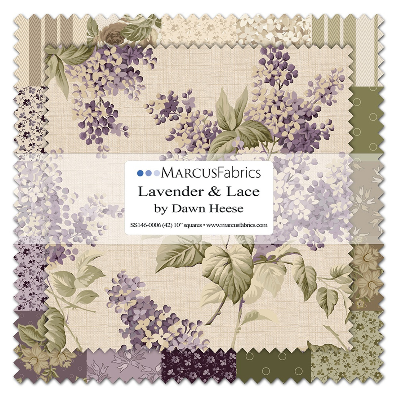 Marcus Fabrics Lavender & Lace Dawn Heese Layer Cake. 10